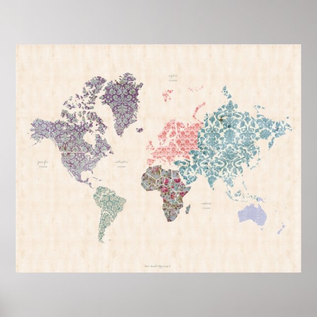 Affiches Carte de voyage de Shabby Chic World (Devant)