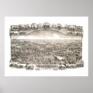 Affiches Carte de West Medford, Massachusetts en 1897