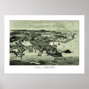 Affiches Carte de Woods Hole, Massachusetts de 1887