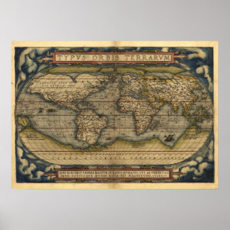 Affiches Carte des antiquités de l'Atlas vintage