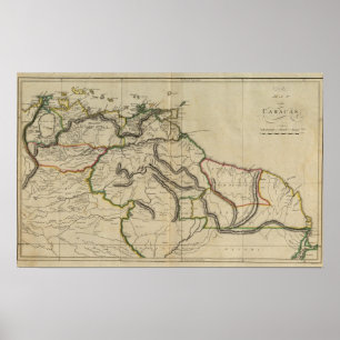 Affiches Carte des Caracas