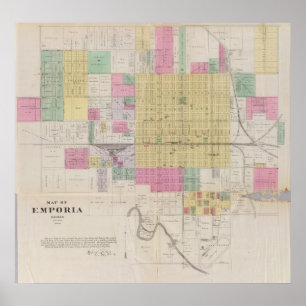 Affiches Carte des centres commerciaux, le Kansas