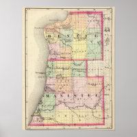 Carte des comtés de Benzie et Manistee, Michigan