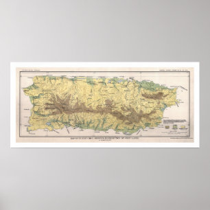 Affiches Carte des cultures Porto Rico 1899
