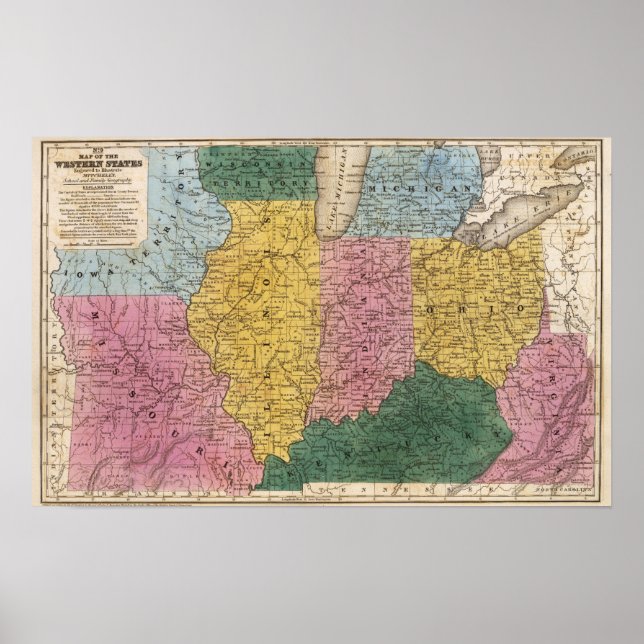 Affiches Carte des États occidentaux (Devant)