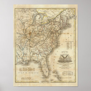 Affiches Carte des Etats-Unis 3