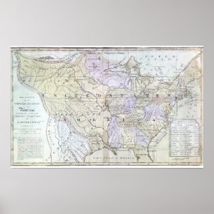 Affiches CARTE DES ÉTATS-UNIS, c1812