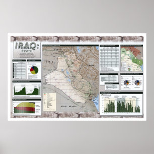 Affiches Carte des faits pétroliers en Irak - 2002