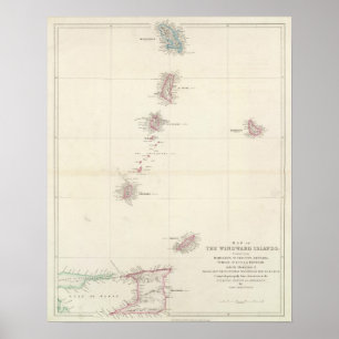 Affiches Carte des îles du Vent