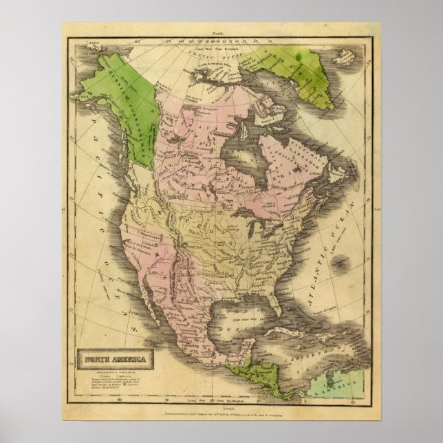 Affiches Carte des Jeux olympiques en Amérique du Nord (Devant)