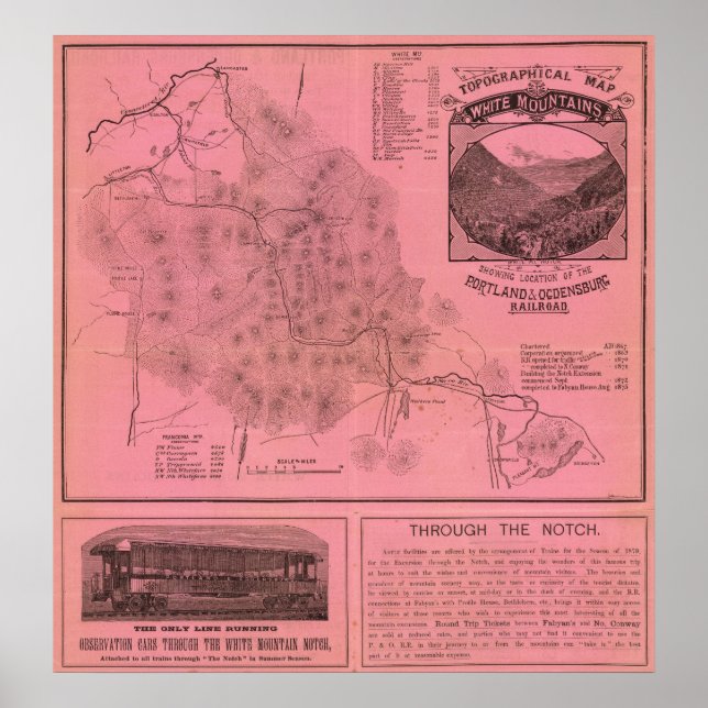 Affiches Carte des montagnes blanches (Devant)