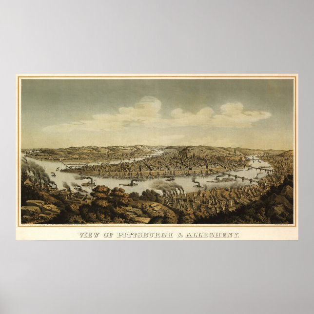 Affiches Carte des oiseaux de Pitsburgh - 1874 (Krebs) BigM (Devant)