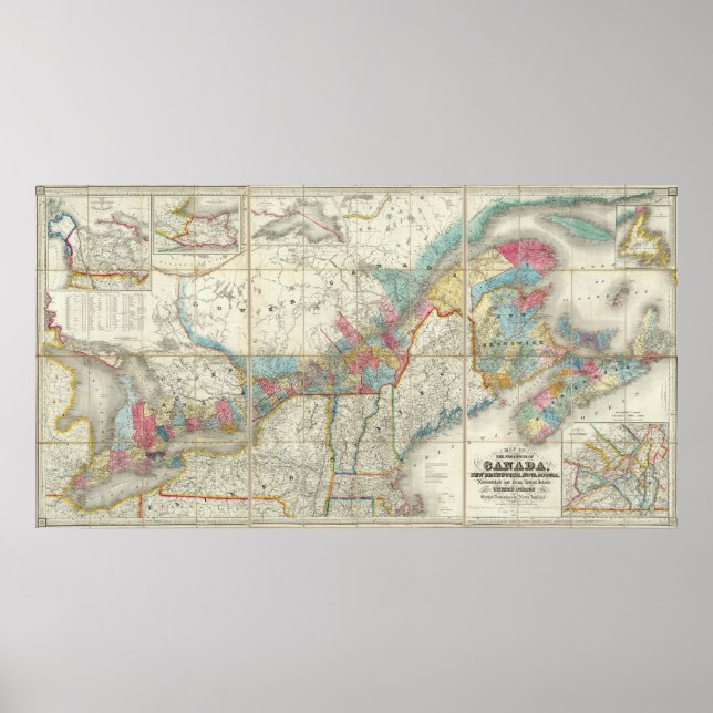 Affiches Carte Des Provinces Du Canada (Devant)