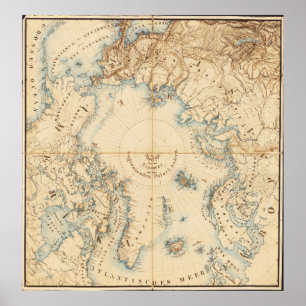 Affiches Carte des régions arctiques et adjacentes (1855)