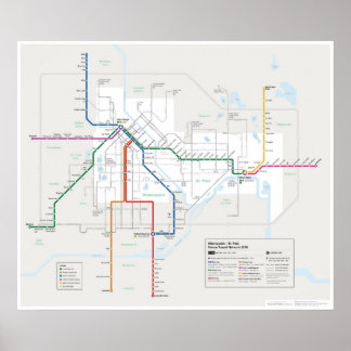 Affiches Carte des transports urbains jumeaux (Avenir)