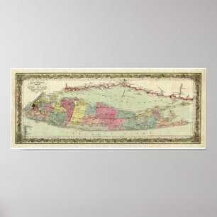 Affiches Carte des voyageurs de Long Island, 1855-1857