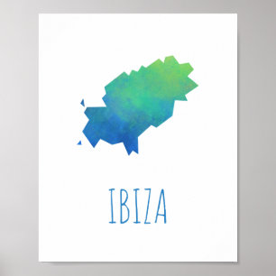 Affiches Carte d'Ibiza