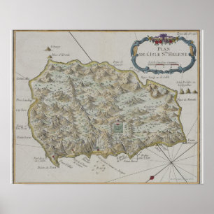 Affiches Carte d'île de la Ste.Hélène