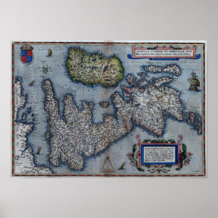 Affiches Carte du 16ème siècle de l'Angleterre