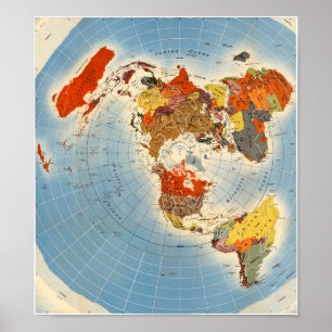 Affiches Carte du carré et du plan de terre plat