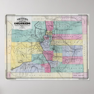 Affiches Carte du Colorado par Thayer