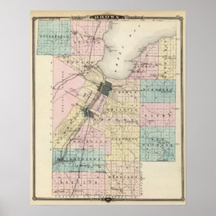 Affiches Carte du comté Brown, État du Wisconsin