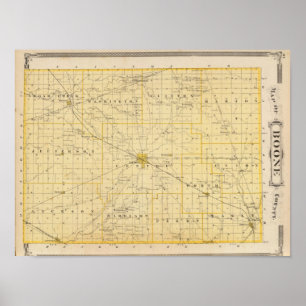 Affiches Carte du comté de Boone