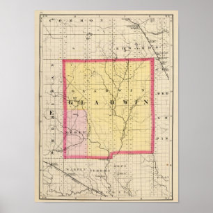 Affiches Carte du comté de Gladwin, Michigan