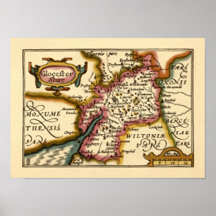 Affiches Carte du comté de Gloucestershire