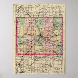 Affiches Carte du comté de Jackson, Michigan