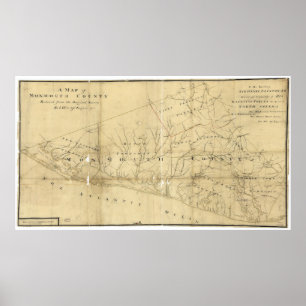 Affiches Carte du comté de Monmouth New Jersey (1781)