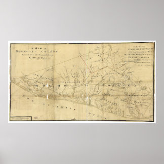 Affiches Carte du comté de Monmouth New Jersey (1781)