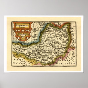 Affiches Carte du comté de Somerset