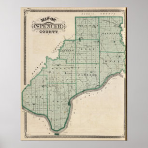 Affiches Carte du comté de Spencer