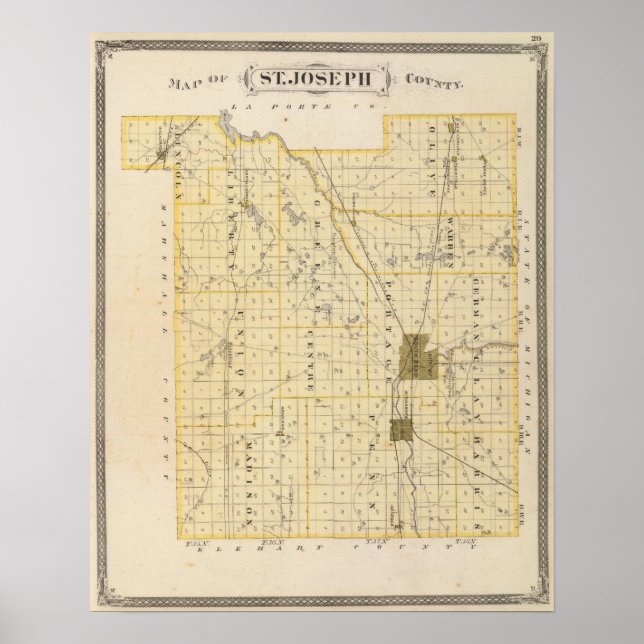 Affiches Carte du comté de St Joseph (Devant)