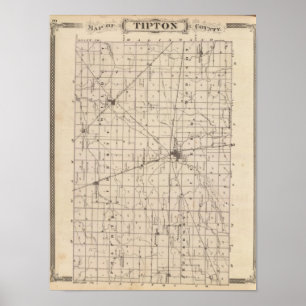 Affiches Carte du comté de Tipton