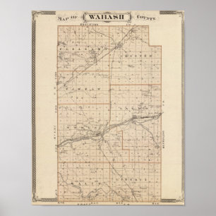 Affiches Carte du comté de Wabash