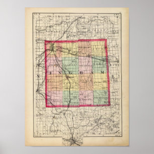 Affiches Carte du comté d'Ingham, Michigan