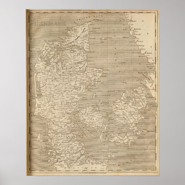 Affiches Carte du Danemark par Arrowsmith (Devant)