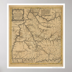 Affiches Carte du début du Kentucky - 1784
