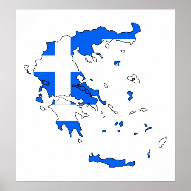 Affiches Carte du drapeau de la Grèce grandeur nature (Devant)