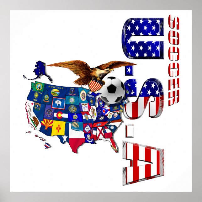 Affiches Carte du football américain (Devant)