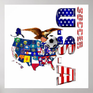 Affiches Carte du football des Etats-Unis