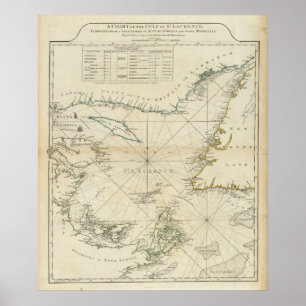 Affiches Carte Du Golfe Du Saint-Laurent