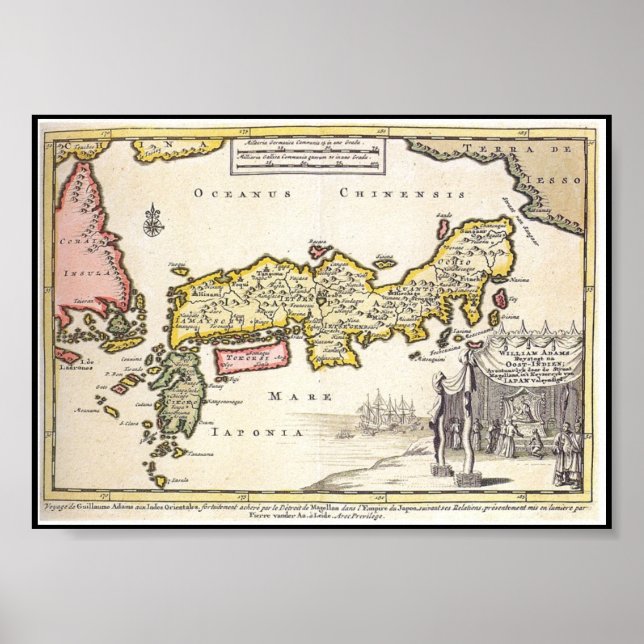 Affiches Carte du Japon Adams 1707 (Devant)