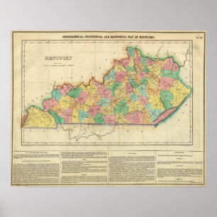 Affiches Carte du Kentucky