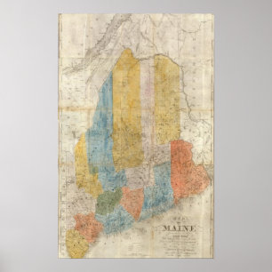 Affiches Carte du Maine