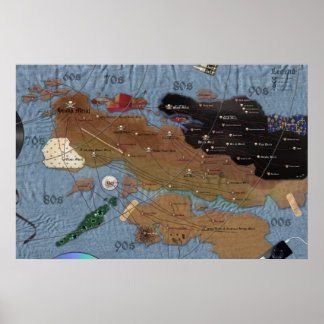 Affiches Carte du métal (deuxième édition) Taille colossale