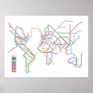 Affiches Carte du métro mondial