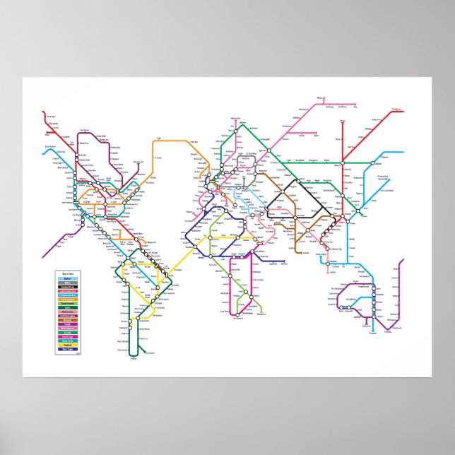 Affiches Carte du métro mondial (Devant)
